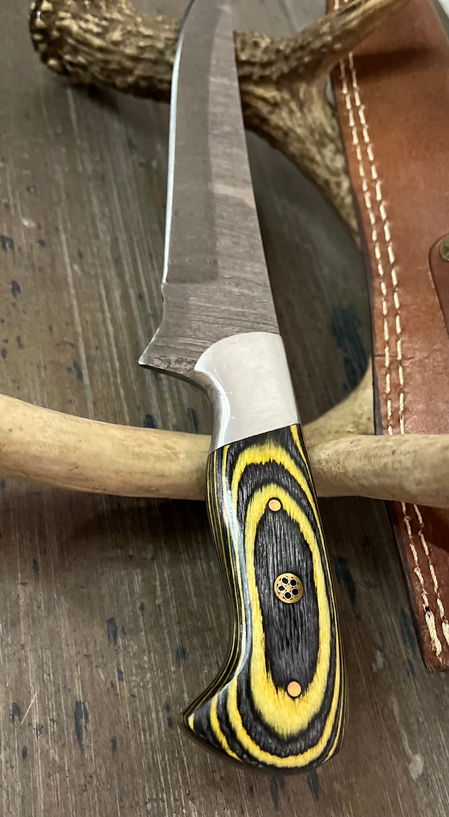 Black & yellow hardwood fillet/chef knife