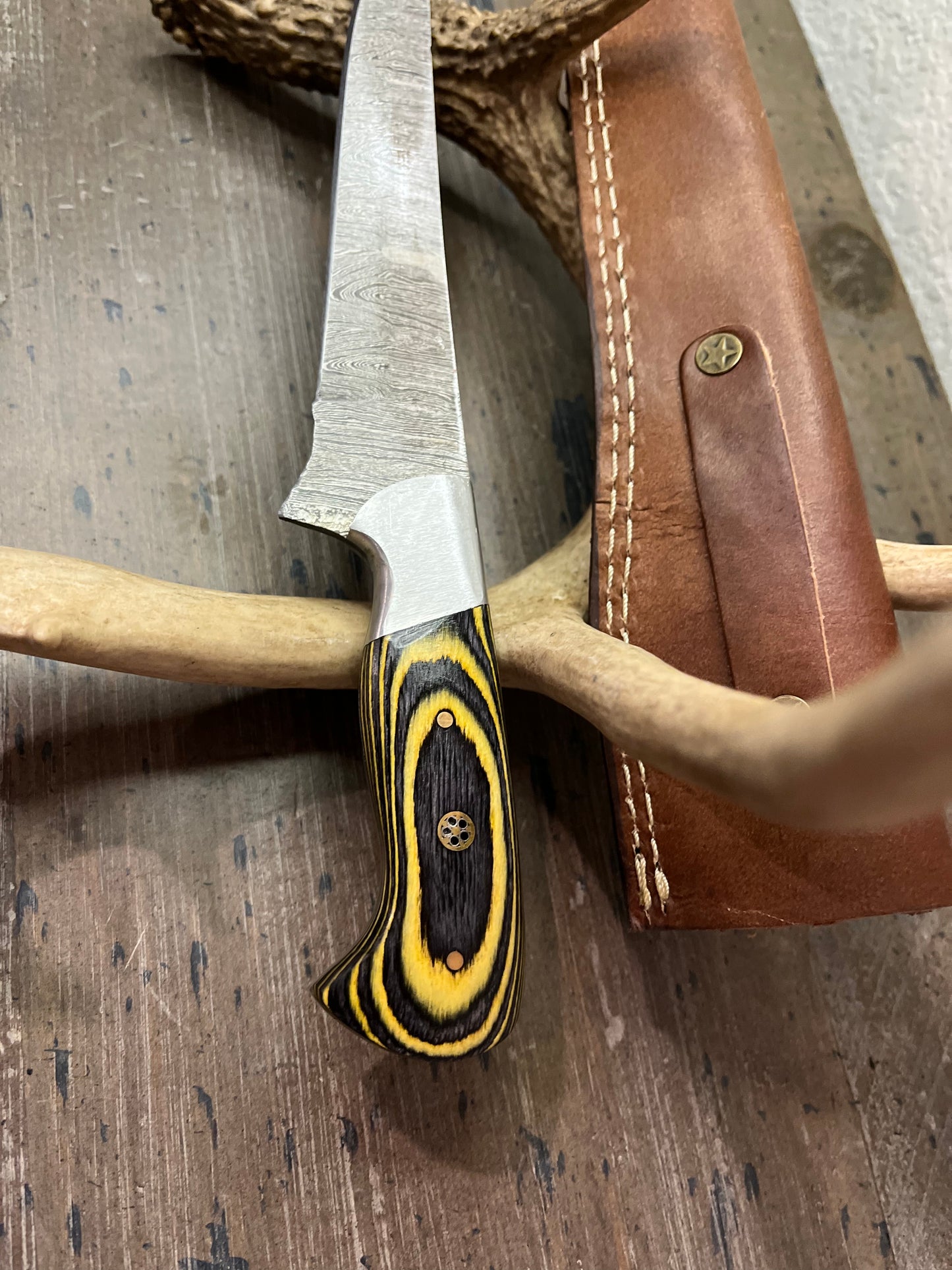 Black & yellow hardwood fillet/chef knife