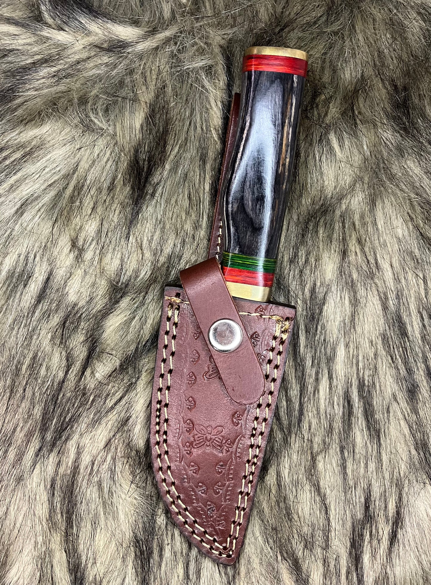 Hardwood/ Brass black Bowie knife